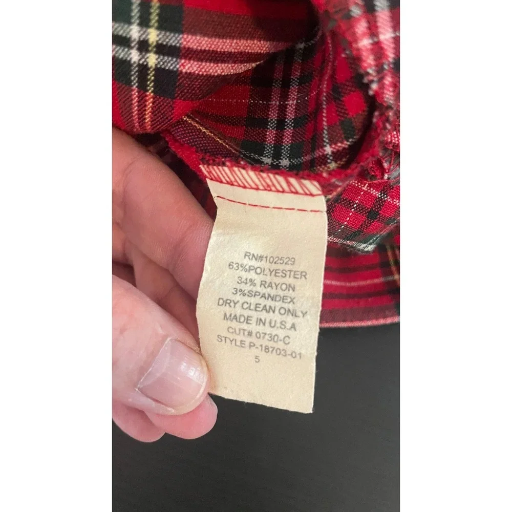 VTG Charlotte Russe 90s Schoolgirl Plaid Mini Skirt 5 Red Y2K Grunge Tartan‎